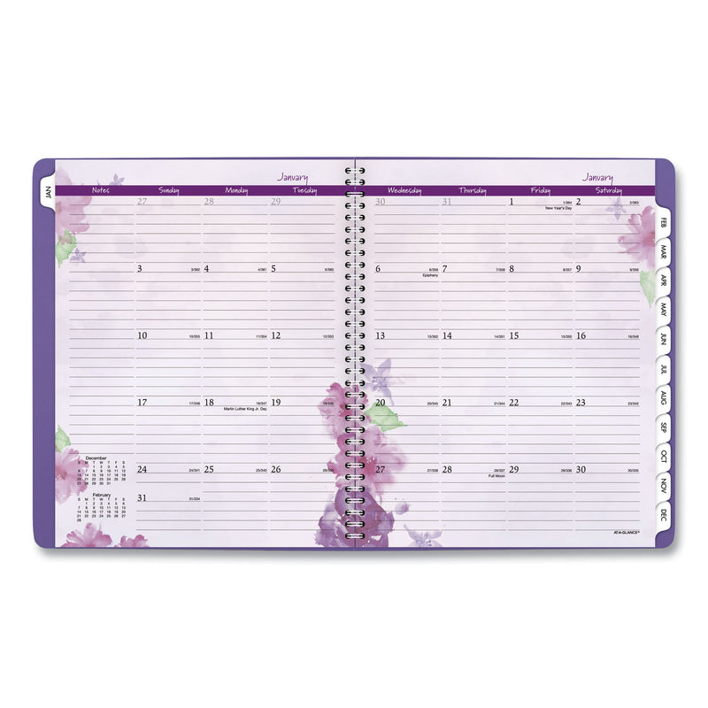 AT-A-GLANCE Beautiful Day Weekly/Monthly Planner, Vertical-Column Format, 11 x 8.5, Purple Cover, 13-Month (Jan to Jan): 2023 to 2024