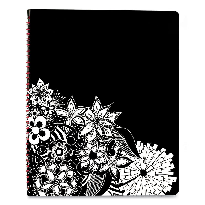 Cambridge Floradoodle Weekly/Monthly Professional Planner, Adult Coloring Artwork, 11 x 8.5, B/W Cover, 12-Month (Jan-Dec): 2023-2024