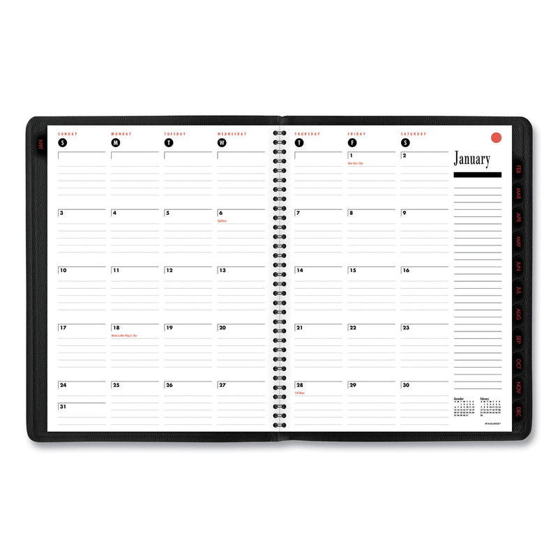 AT-A-GLANCE 800 Range Weekly/Monthly Appointment Book, 11 x 8.25, Black Cover, 12-Month (Jan to Dec): 2023