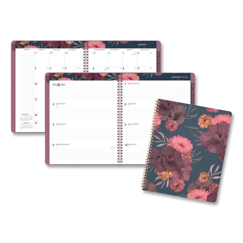 AT-A-GLANCE Dark Romance Weekly/Monthly Planner, Dark Romance Floral Artwork, 11 x 8.5, Multicolor Cover, 13-Month (Jan-Jan): 2023-2024