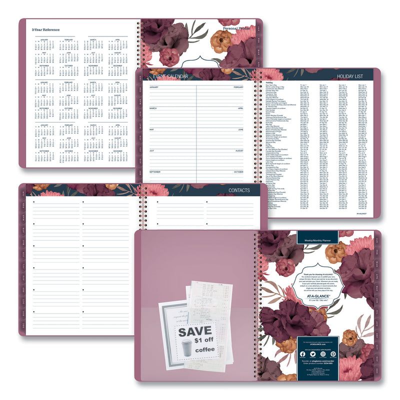 AT-A-GLANCE Dark Romance Weekly/Monthly Planner, Dark Romance Floral Artwork, 11 x 8.5, Multicolor Cover, 13-Month (Jan-Jan): 2023-2024