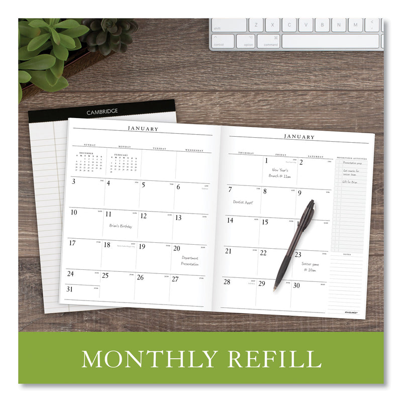 AT-A-GLANCE Executive Monthly Padfolio Refill, 11 x 9, White Sheets, 13-Month (Jan to Jan): 2023 to 2024