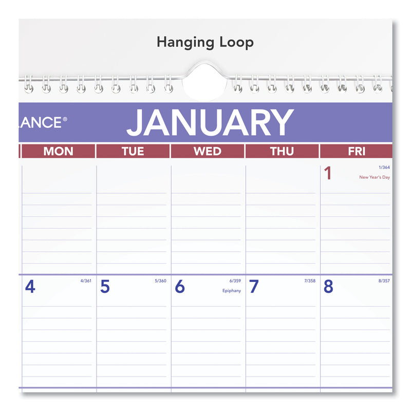 AT-A-GLANCE Monthly Wall Calendar with Ruled Daily Blocks, 12 x 17, White Sheets, 12-Month (Jan to Dec): 2023