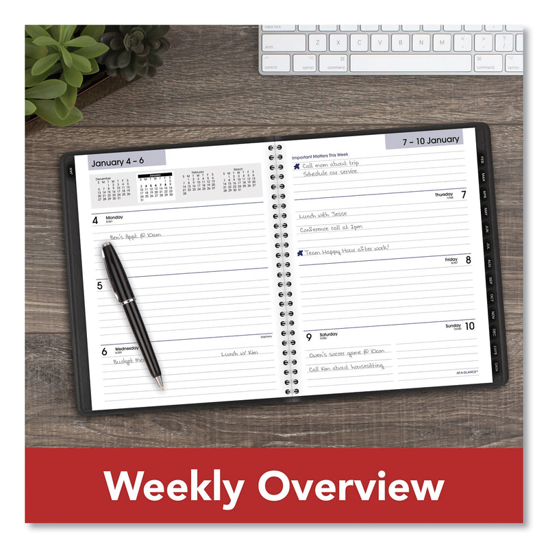 AT-A-GLANCE DayMinder Executive Weekly/Monthly Refillable Planner, 8.75 x 7, Black Cover, 12-Month (Jan to Dec): 2023