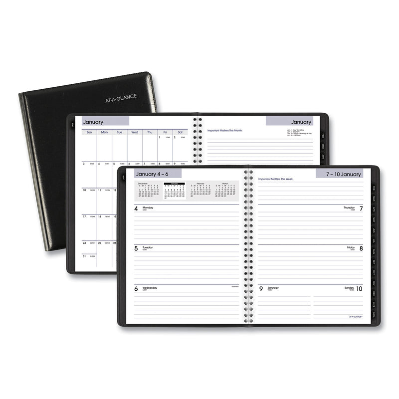 AT-A-GLANCE DayMinder Executive Weekly/Monthly Refillable Planner, 8.75 x 7, Black Cover, 12-Month (Jan to Dec): 2023