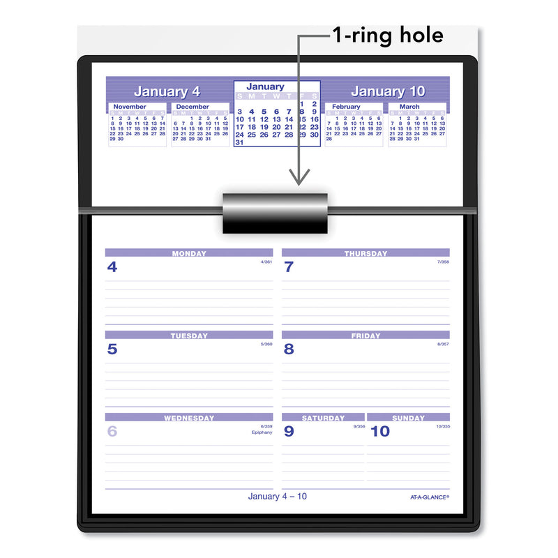 AT-A-GLANCE Flip-A-Week Desk Calendar and Base, 7 x 5.5, White Sheets, 2023