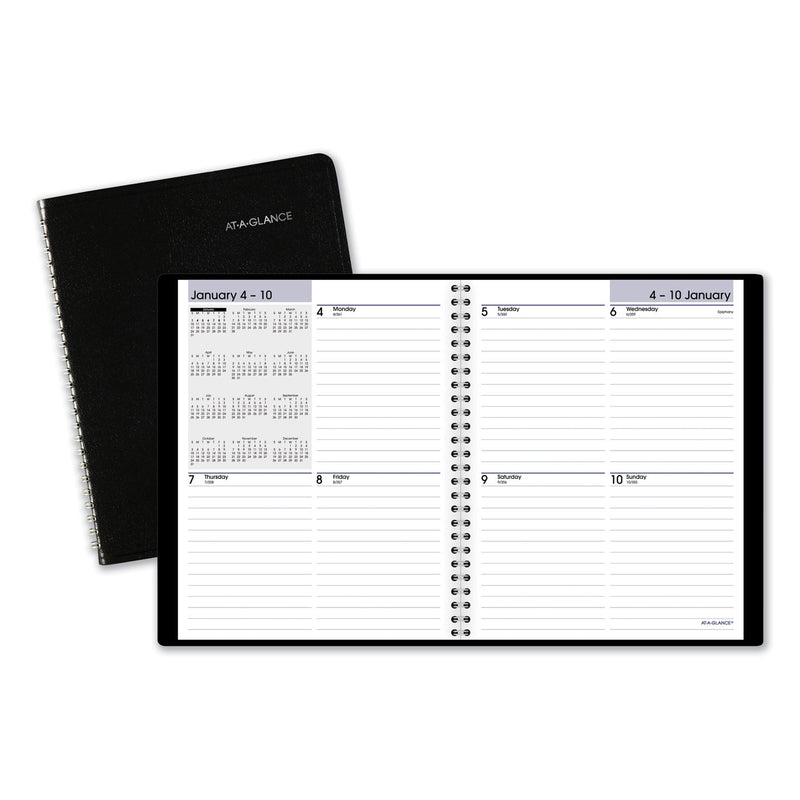 AT-A-GLANCE DayMinder Open-Schedule Weekly Appointment Book, 8.75 x 7, Black Cover, 12-Month (Jan to Dec): 2023