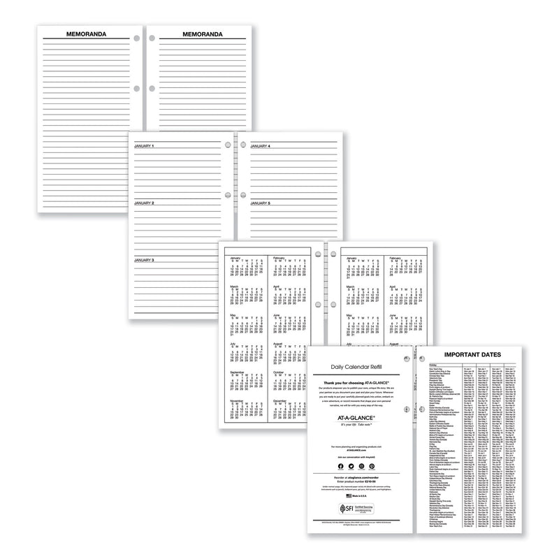 AT-A-GLANCE Large Desk Calendar Refill, 4.5 x 8, White Sheets, 2023