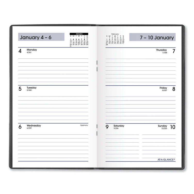 AT-A-GLANCE DayMinder Weekly Pocket Planner, 6 x 3.5, Black Cover, 12-Month (Jan to Dec): 2023