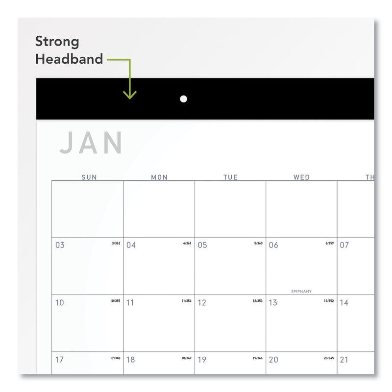 AT-A-GLANCE Contemporary Monthly Desk Pad, 22 x 17, White Sheets, Black Binding/Corners,12-Month (Jan to Dec): 2023