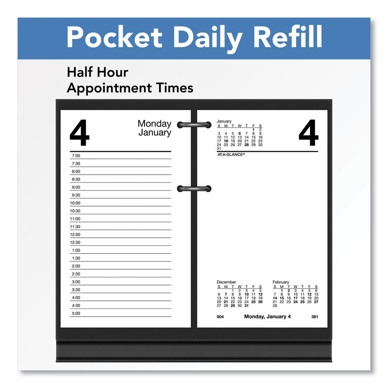 AT-A-GLANCE Desk Calendar Refill, 3.5 x 6, White Sheets, 2023