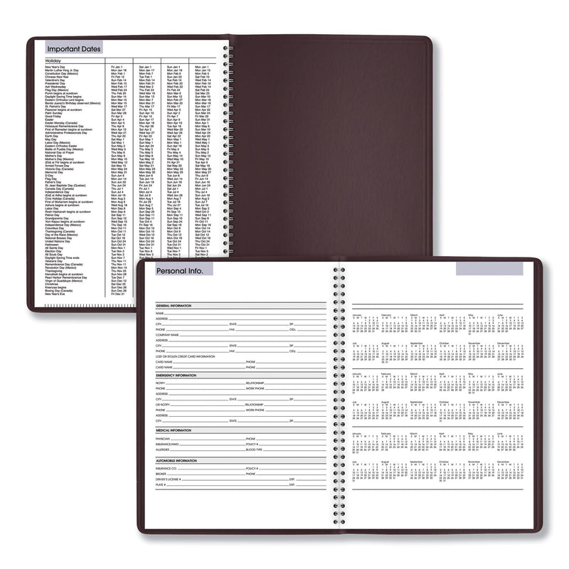 AT-A-GLANCE DayMinder Weekly Appointment Book, Vertical-Column Format, 11 x 8, Burgundy Cover, 12-Month (Jan to Dec): 2023