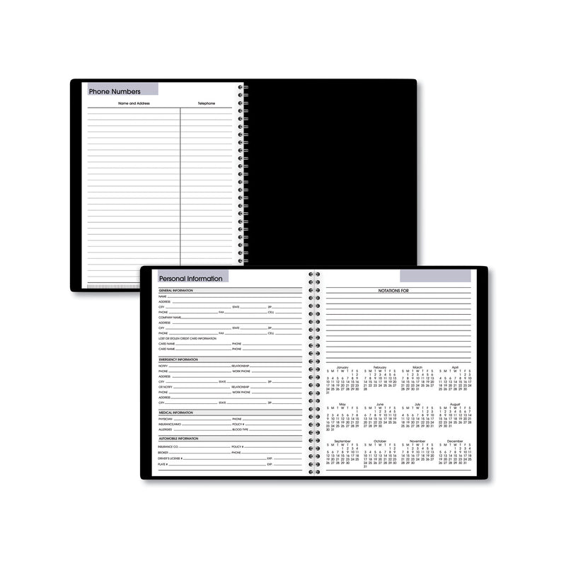 AT-A-GLANCE DayMinder Open-Schedule Weekly Appointment Book, 8.75 x 7, Black Cover, 12-Month (Jan to Dec): 2023