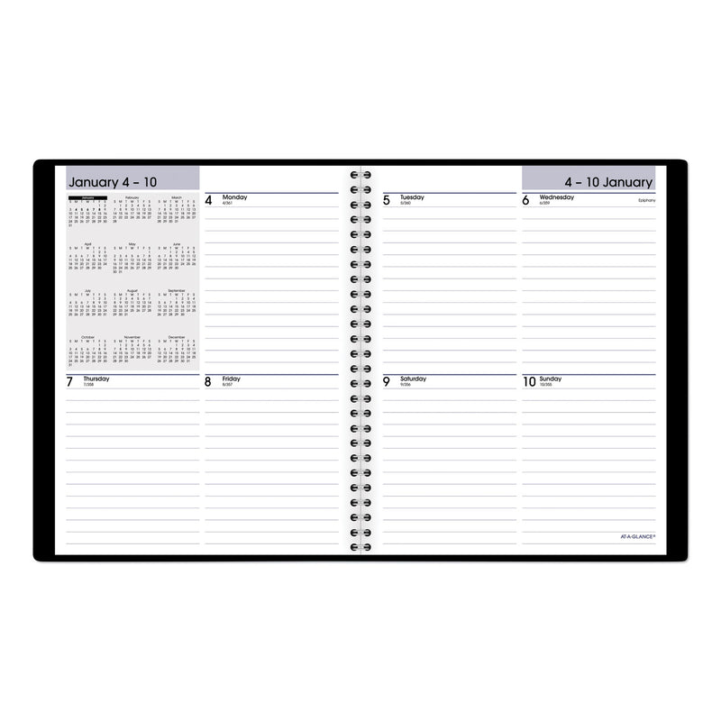 AT-A-GLANCE DayMinder Open-Schedule Weekly Appointment Book, 8.75 x 7, Black Cover, 12-Month (Jan to Dec): 2023