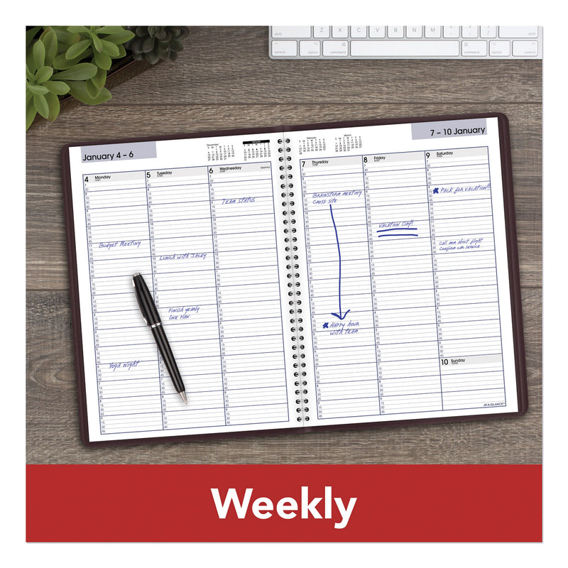 AT-A-GLANCE DayMinder Weekly Appointment Book, Vertical-Column Format, 11 x 8, Burgundy Cover, 12-Month (Jan to Dec): 2023