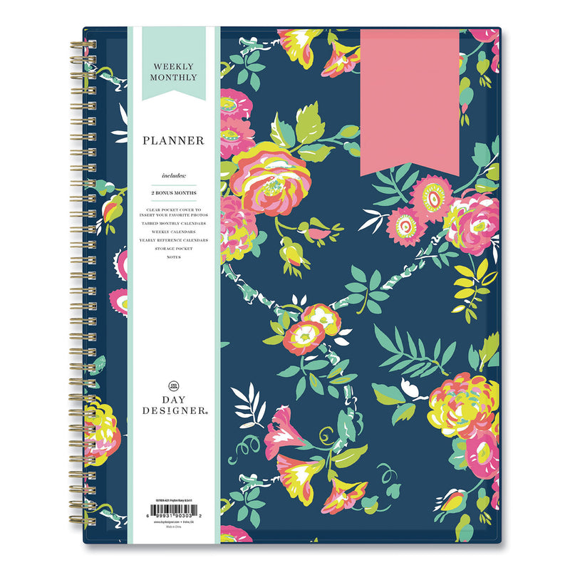 Blue Sky Day Designer Peyton Create-Your-Own Cover Weekly/Monthly Planner, Floral, 11 x 8.5, Navy, 12-Month (July-June): 2022-2023