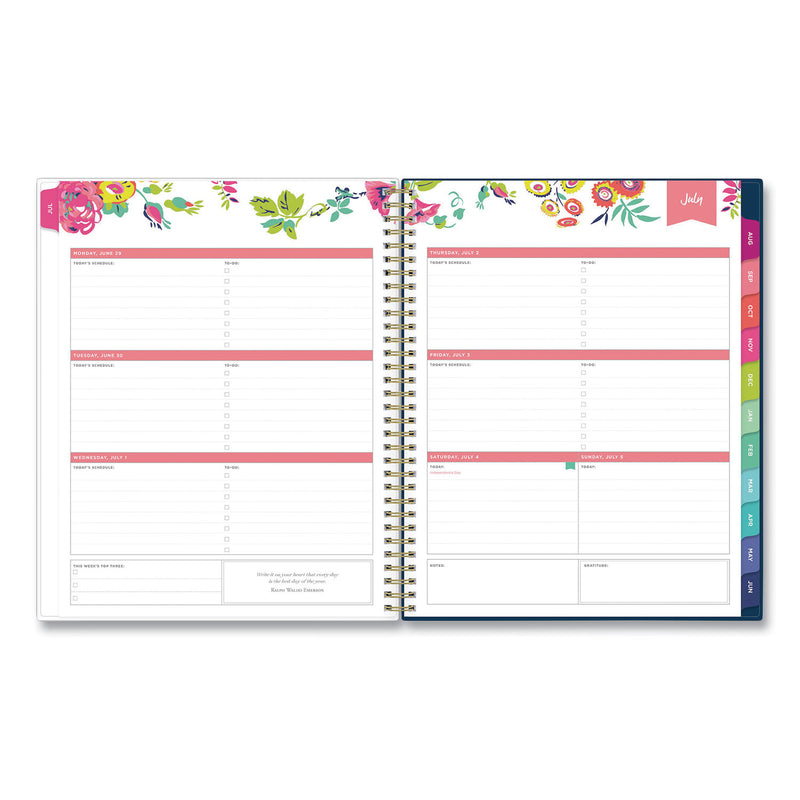 Blue Sky Day Designer Peyton Create-Your-Own Cover Weekly/Monthly Planner, Floral, 11 x 8.5, Navy, 12-Month (July-June): 2022-2023