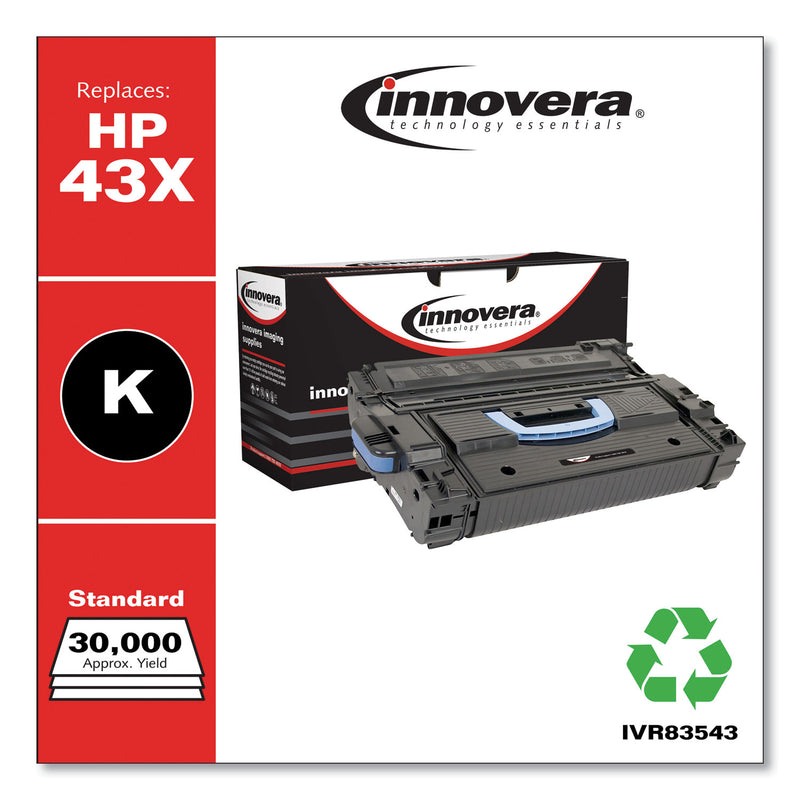 Innovera Remanufactured Black High-Yield Toner, Replacement for 43X (C8543X), 30,000 Page-Yield