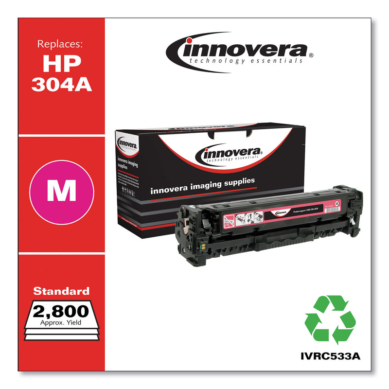 Innovera Remanufactured Magenta Toner, Replacement for 304A (CC533A), 2,800 Page-Yield