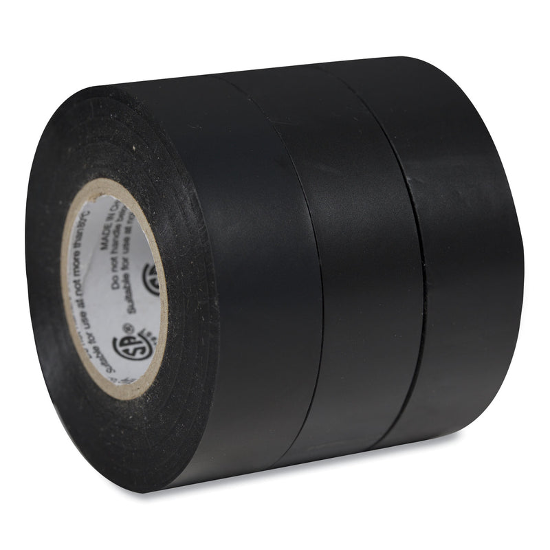 Duck Pro Electrical Tape, 1" Core, 0.75" x 50 ft, Black, 3/Pack