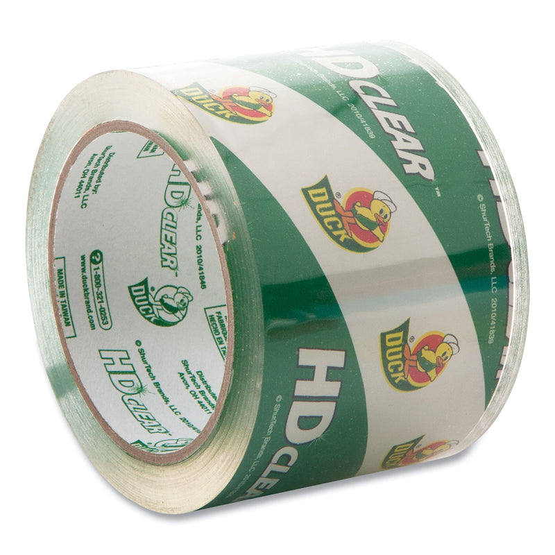 Duck Heavy-Duty Carton Packaging Tape, 3" Core, 3" x 54.6 yds, Clear, 6/Pack