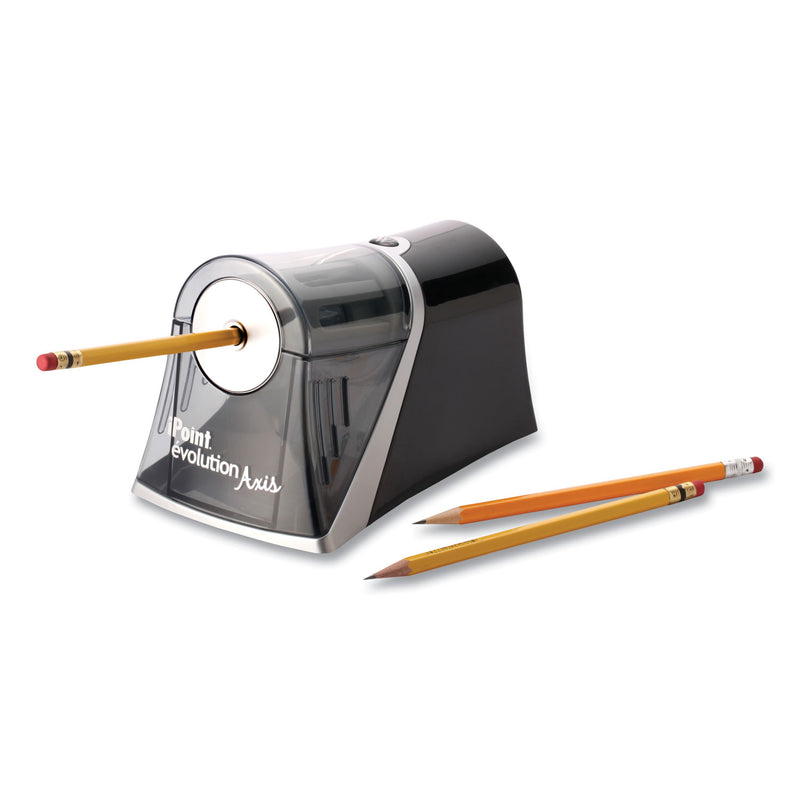 Westcott iPoint Evolution Axis Pencil Sharpener, AC-Powered, 4.25 x 7 x 4.75, Black/Silver