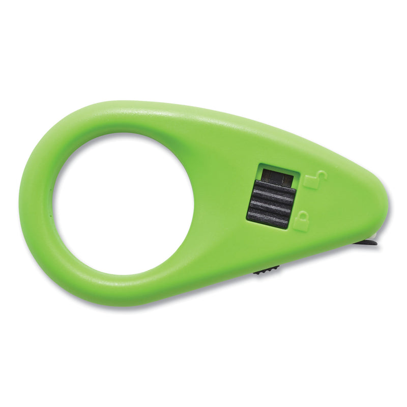 Westcott Compact Safety Ceramic Blade Box Cutter, Fixed Blade, 0.5" Blade, 2.25" Plastic Handle, Green