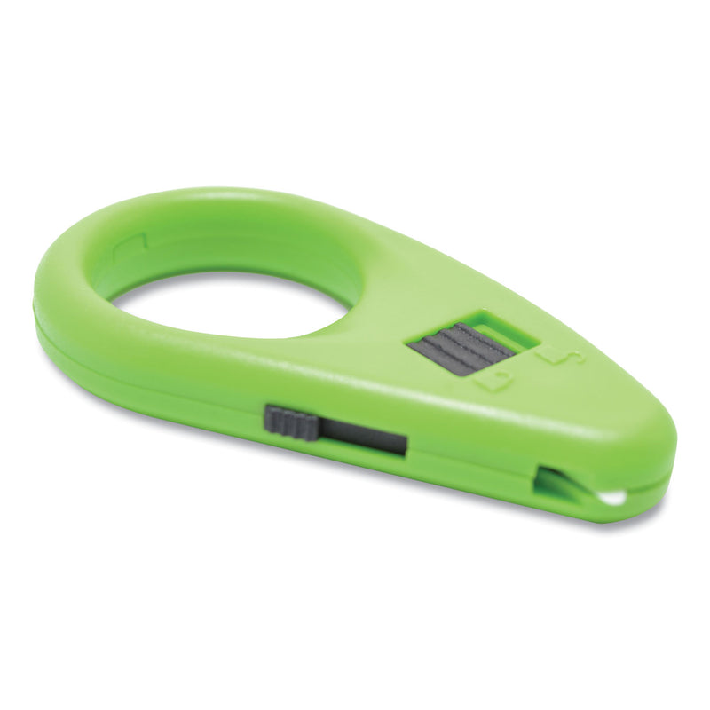 Westcott Compact Safety Ceramic Blade Box Cutter, Fixed Blade, 0.5" Blade, 2.25" Plastic Handle, Green