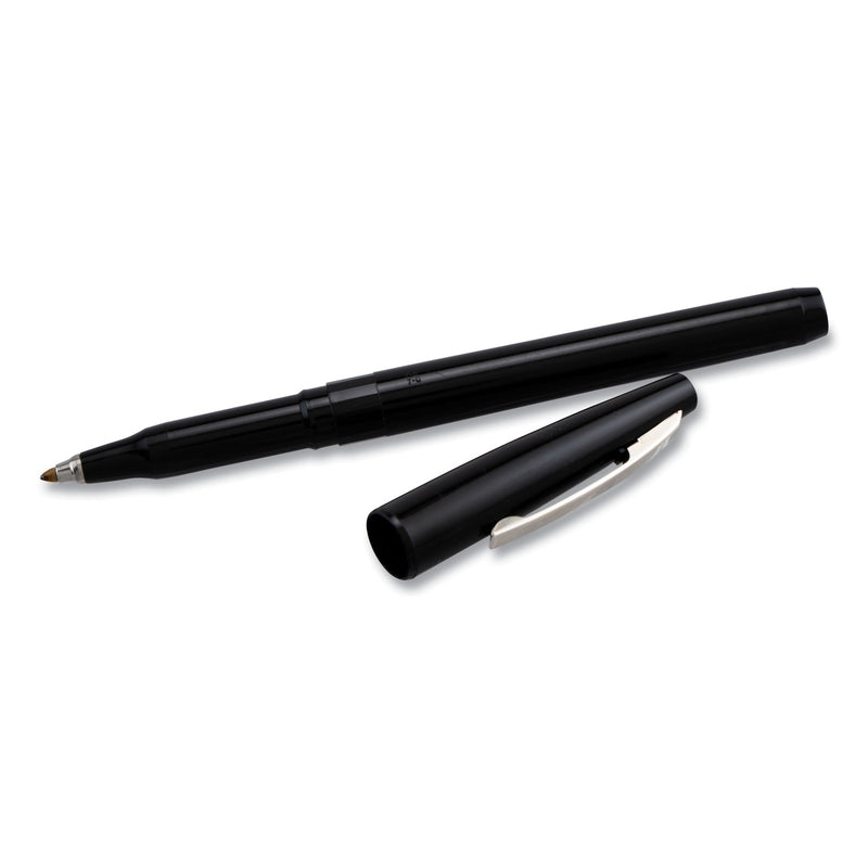 Pentel Rolling Writer Roller Ball Pen, Stick, Medium 0.8 mm, Black Ink, Black Barrel, Dozen