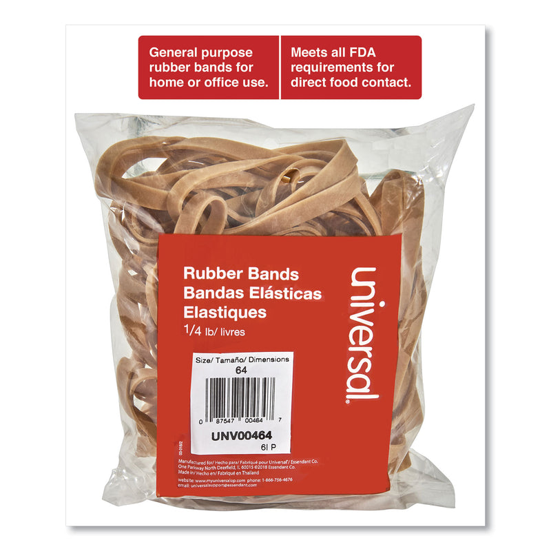 Universal Rubber Bands, Size 64, 0.04" Gauge, Beige, 4 oz Box, 80/Pack