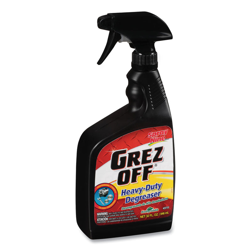 Spray Nine Grez-off Heavy-Duty Degreaser, 32 oz Spray Bottle, 12/Carton