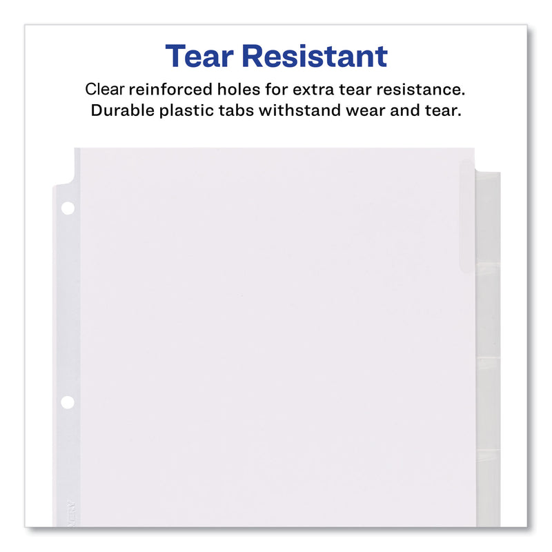 Avery Insertable Big Tab Dividers, 8-Tab, 11.13 x 9.25, White, Clear Tabs, 1 Set