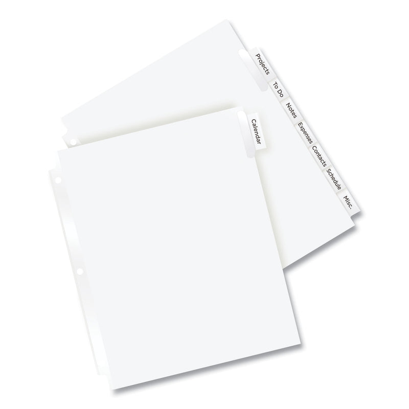 Avery Insertable Big Tab Dividers, 8-Tab, 11.13 x 9.25, White, Clear Tabs, 1 Set