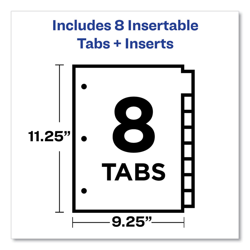 Avery Insertable Big Tab Dividers, 8-Tab, 11.13 x 9.25, White, Clear Tabs, 1 Set