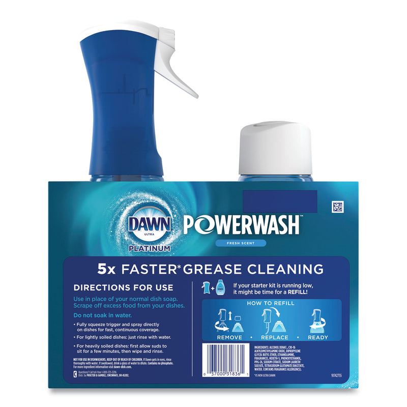 Dawn Platinum Powerwash Dish Spray, Fresh, 16 oz Spray Bottle, 2/Pack, 3 Packs/Carton