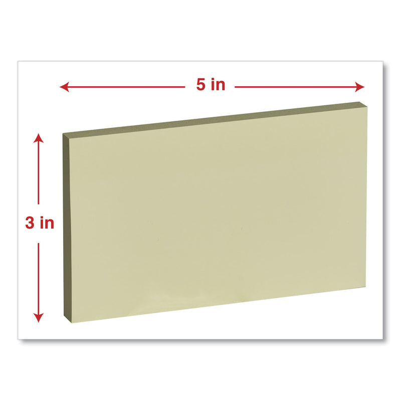 Universal Self-Stick Note Pads, 3" x 5", Yellow, 100 Sheets/Pad, 12 Pads/Pack