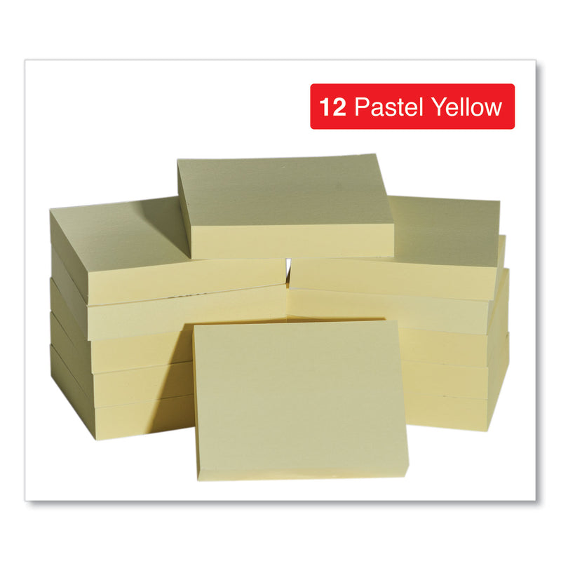 Universal Self-Stick Note Pads, 1.5" x 2", Yellow, 100 Sheets/Pad, 12 Pads/Pack