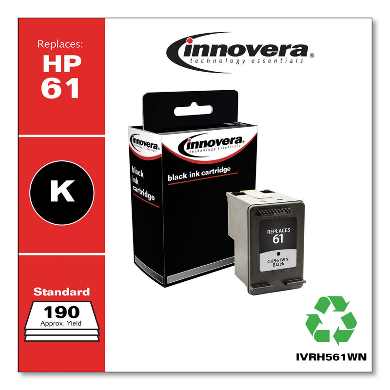 Innovera Remanufactured Black Ink, Replacement for 61 (CH561WN), 200 Page-Yield