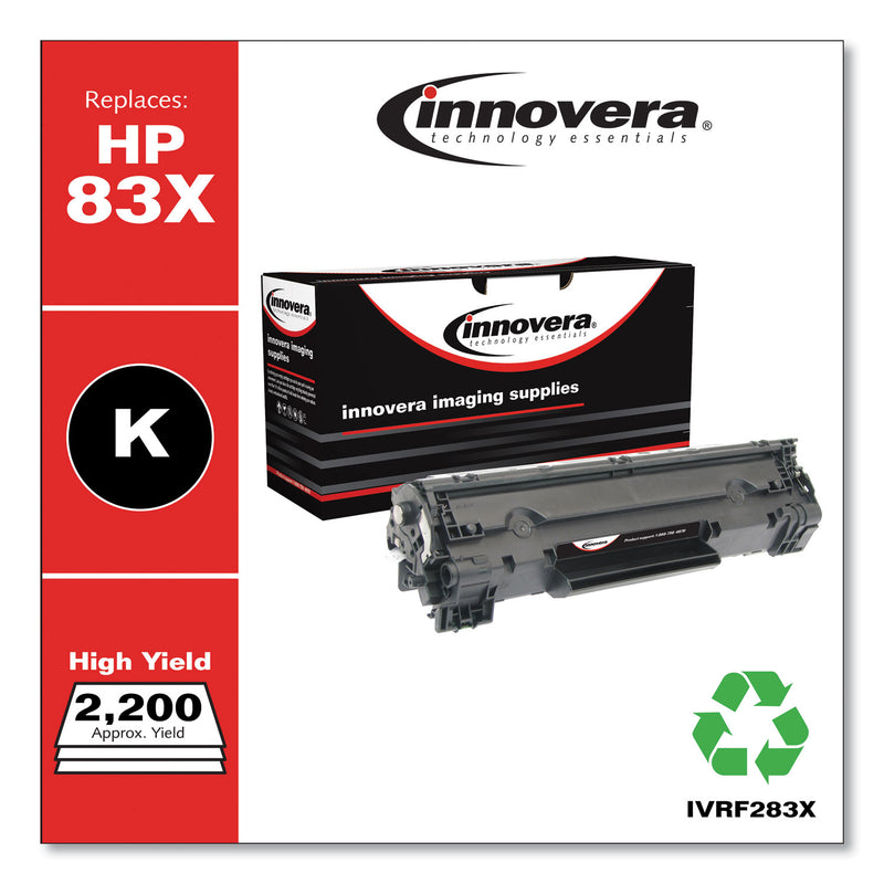 Innovera Remanufactured Black High-Yield Toner, Replacement for 83X (CF283X), 2,000 Page-Yield