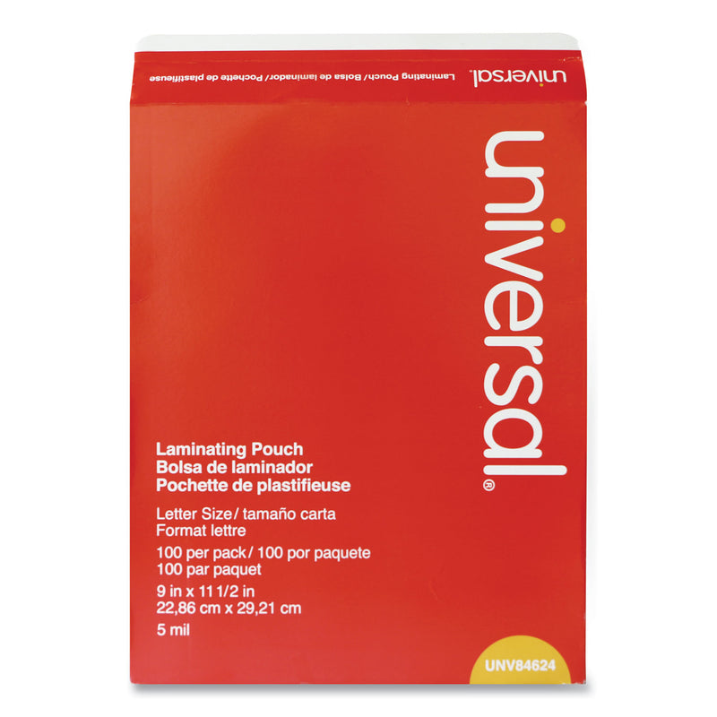 Universal Laminating Pouches, 5 mil, 9" x 11.5", Matte Clear, 100/Pack