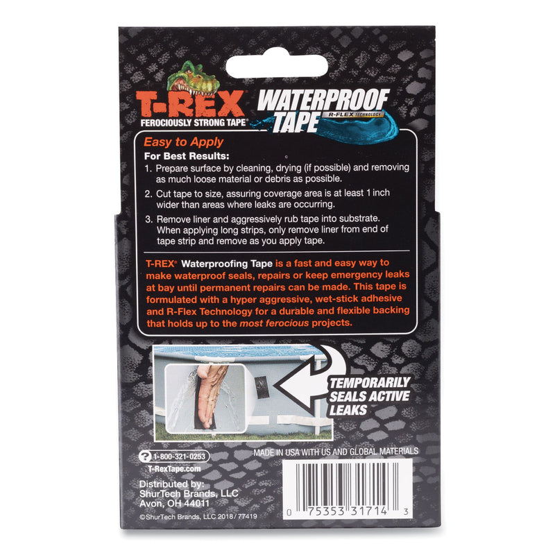 T-REX Waterproof Tape, 3" Core, 2" x 5 ft, Black