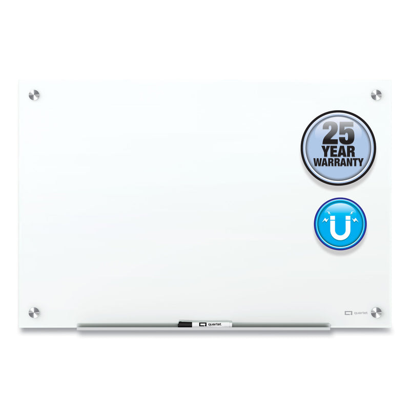 Quartet Brilliance Glass Dry-Erase Boards, 48 x 36, White Surface