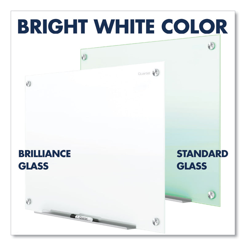 Quartet Brilliance Glass Dry-Erase Boards, 72 x 48, White Surface