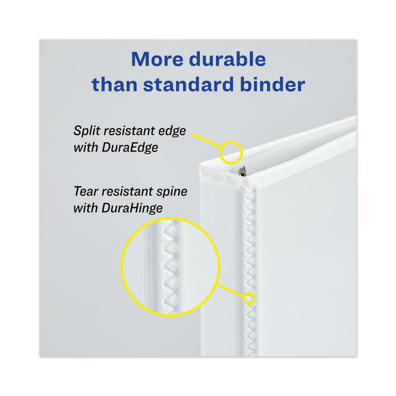 Avery Heavy-Duty View Binder with DuraHinge and Locking One Touch EZD Rings, 3 Rings, 4" Capacity, 11 x 8.5, Pacific Blue