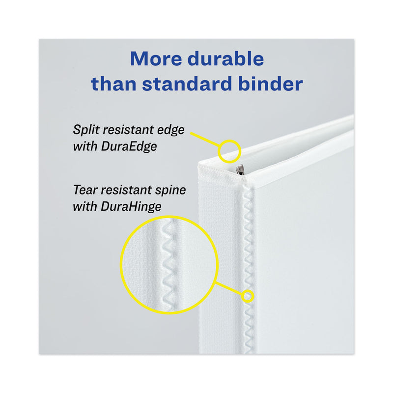 Avery Heavy-Duty View Binder with DuraHinge and Locking One Touch EZD Rings, 3 Rings, 4" Capacity, 11 x 8.5, Red