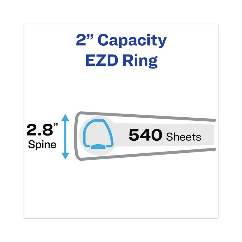 Avery Heavy-Duty View Binder with DuraHinge and One Touch EZD Rings, 3 Rings, 2" Capacity, 11 x 8.5, Black