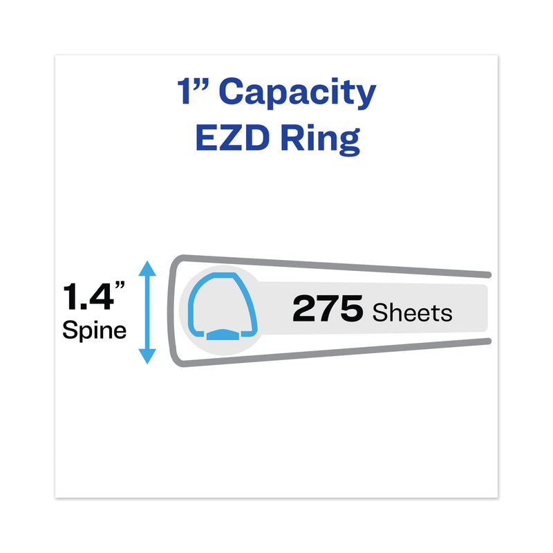 Avery Heavy-Duty View Binder with DuraHinge and One Touch EZD Rings, 3 Rings, 1" Capacity, 11 x 8.5, Pacific Blue