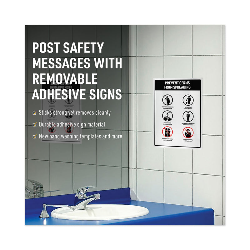 Avery Surface Safe Removable Label Safety Signs, Inkjet/Laser Printers, 3.5 x 5, White, 4/Sheet, 15 Sheets/Pack