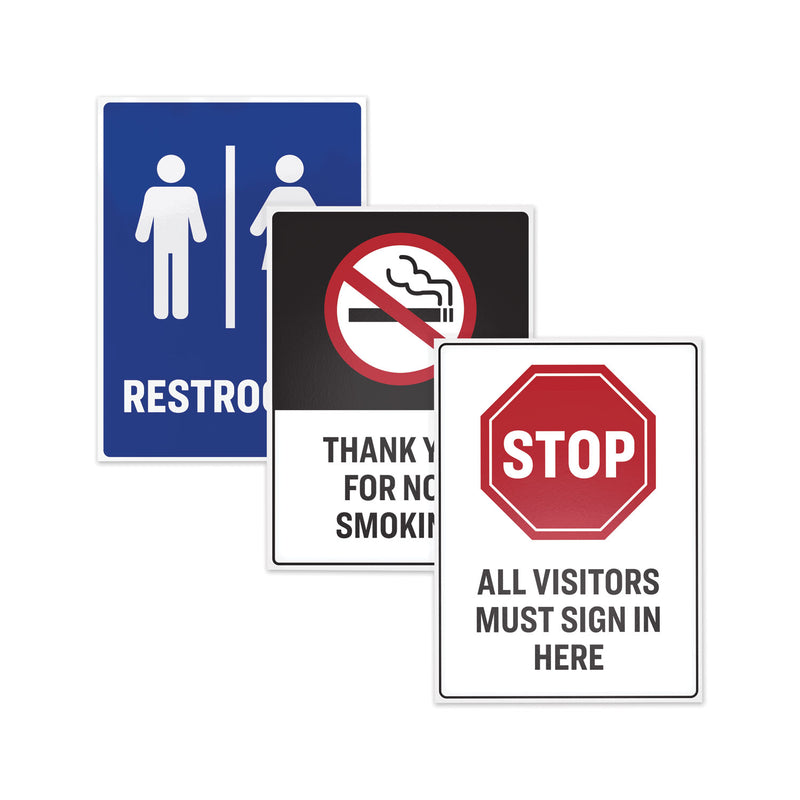 Avery Surface Safe Removable Label Safety Signs, Inkjet/Laser Printers, 8 x 8, White, 15/Pack