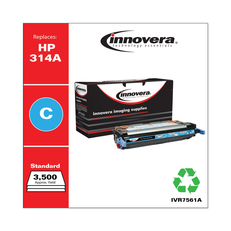 Innovera Remanufactured Cyan Toner, Replacement for 314A (Q7561A), 3,500 Page-Yield